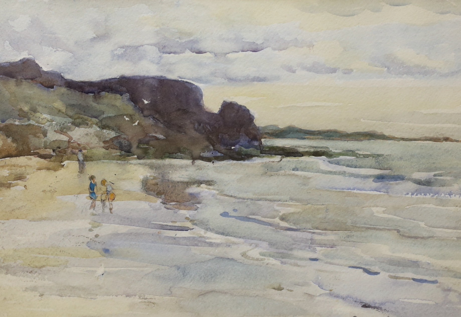 Andrew Archer Gamley, R.S.W. (1869-1949), watercolour, 'West Shore, Gullane', signed, 27 x 39cm